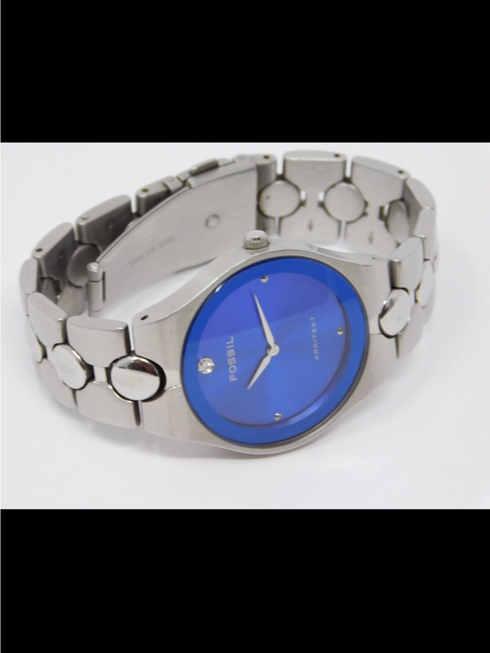 Fossil Arkitekt Women's Watch FS-2710 50m Silver Blue Stainless Steel Ladies